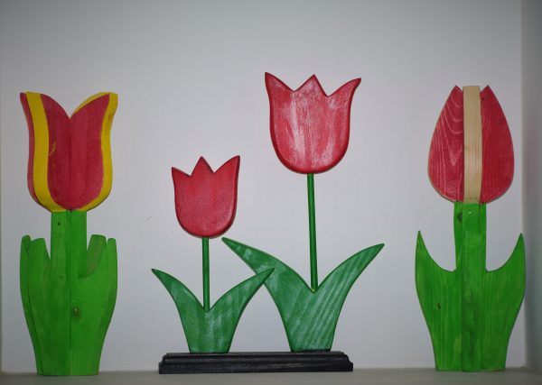 Wooden Tulip on Stand