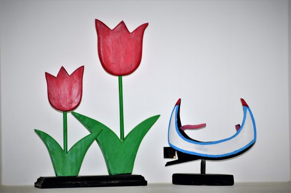 Wooden Tulip on Stand